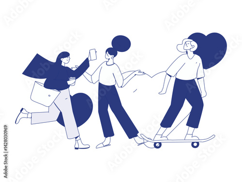 3.12 International Women's Day professional women flat character vector concept operation hand drawn illustration
