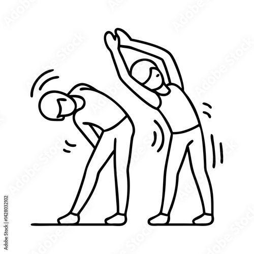 dance warm up stretches icon, dance warm up stretches line art - simple line art of dance warm up stretches, perfect for dance warm up stretches logos and icons