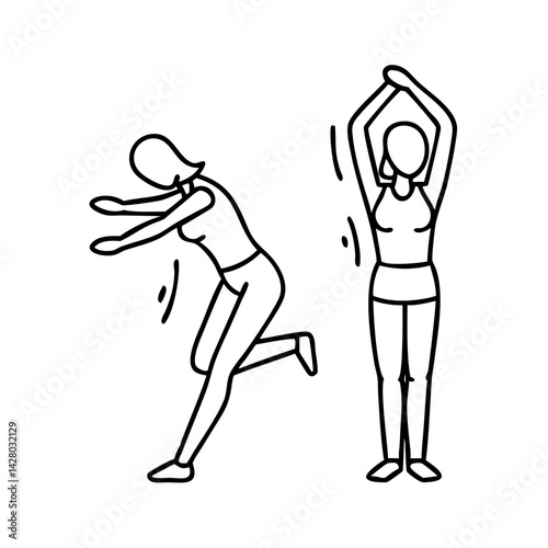 dance warm up stretches icon, dance warm up stretches line art - simple line art of dance warm up stretches, perfect for dance warm up stretches logos and icons