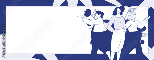 3.12 International Women's Day professional women flat character vector concept operation hand drawn illustration
