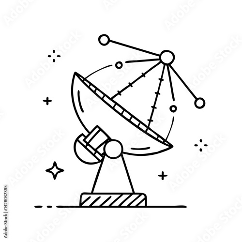 deep space radar icon, deep space radar line art - simple line art of deep space radar, perfect for deep space radar logos and icons