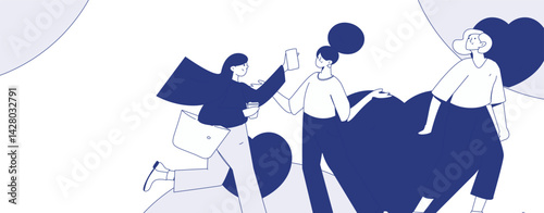 3.12 International Women's Day professional women flat character vector concept operation hand drawn illustration
