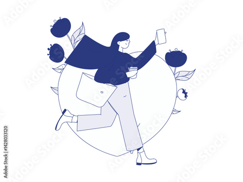 3.12 International Women's Day professional women flat character vector concept operation hand drawn illustration
