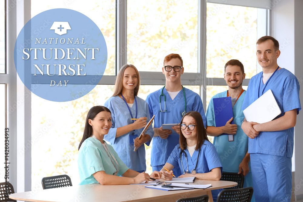 Fototapeta premium Group of medical students at university