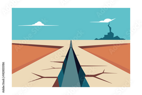 a cracked concrete plaza stretching into the horizon