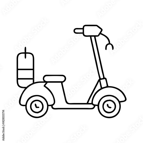 electric scooter icon, electric scooter line art - simple line art of electric scooter, perfect for electric scooter logos and icons
