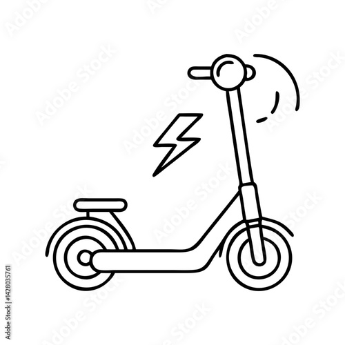 electric scooter icon, electric scooter line art - simple line art of electric scooter, perfect for electric scooter logos and icons
