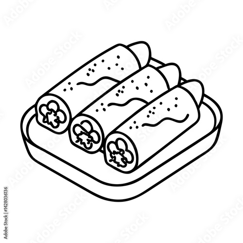 enchiladas icon, enchiladas line art - simple line art of enchiladas, perfect for enchiladas logos and icons
