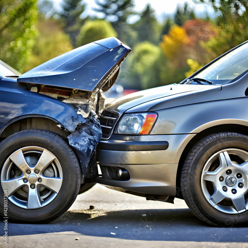 Wallpaper Mural a closeup view of a two car collision Torontodigital.ca