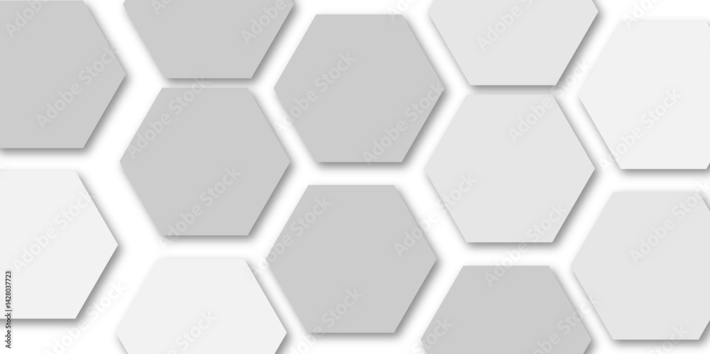 Gray and wite hexagon geometric pattern poster vector. Gray and wite hexagon geometric pattern poster vector.