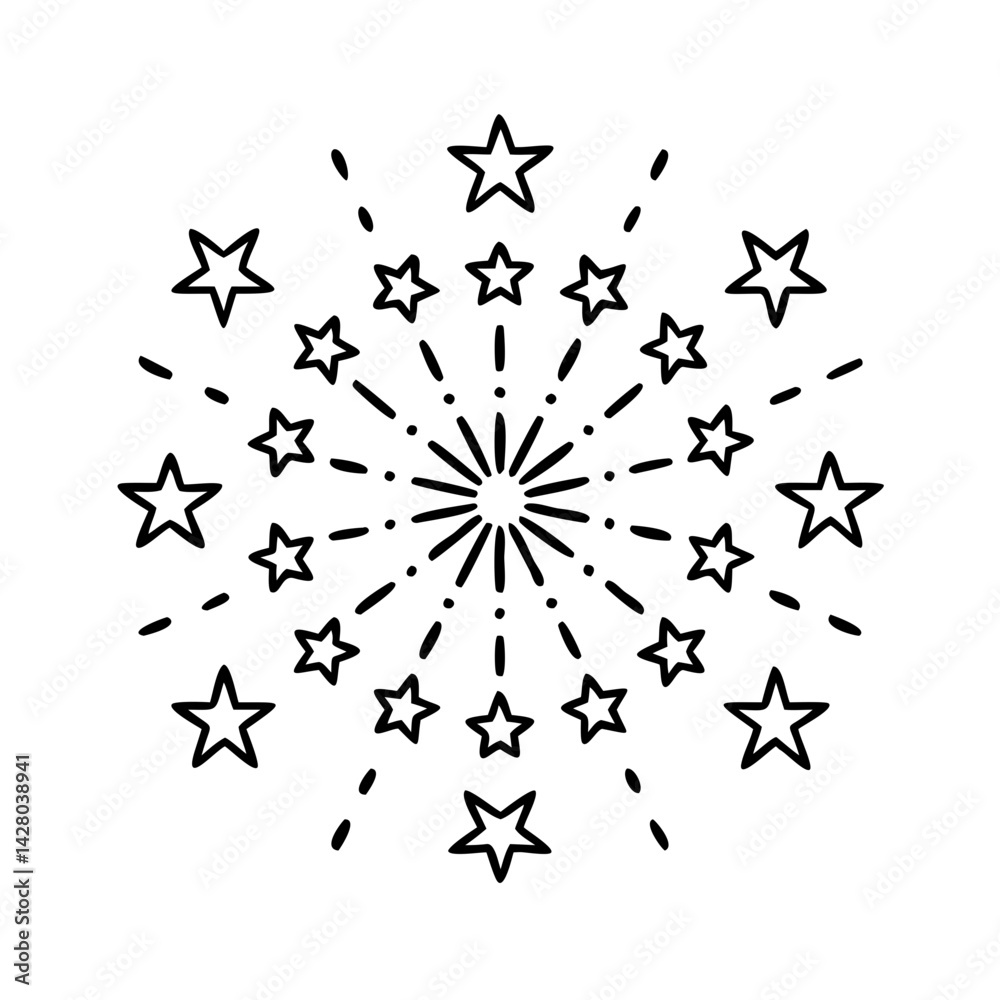 fireworks icon, fireworks line art - simple line art of fireworks, perfect for fireworks logos and icons fireworks icon, fireworks line art - simple line art of fireworks, perfect for fireworks logos and icons