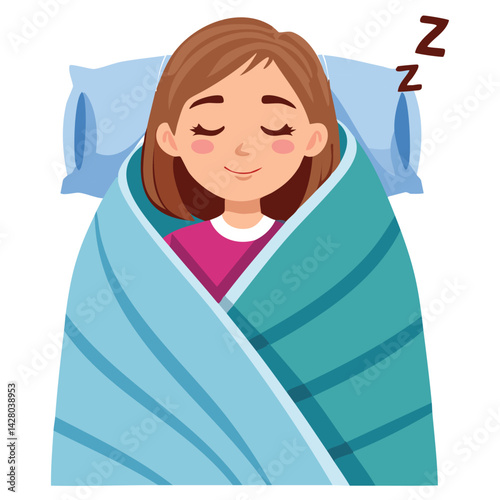 The Art of Relaxation A Girl in a Blanket Before Sleep
