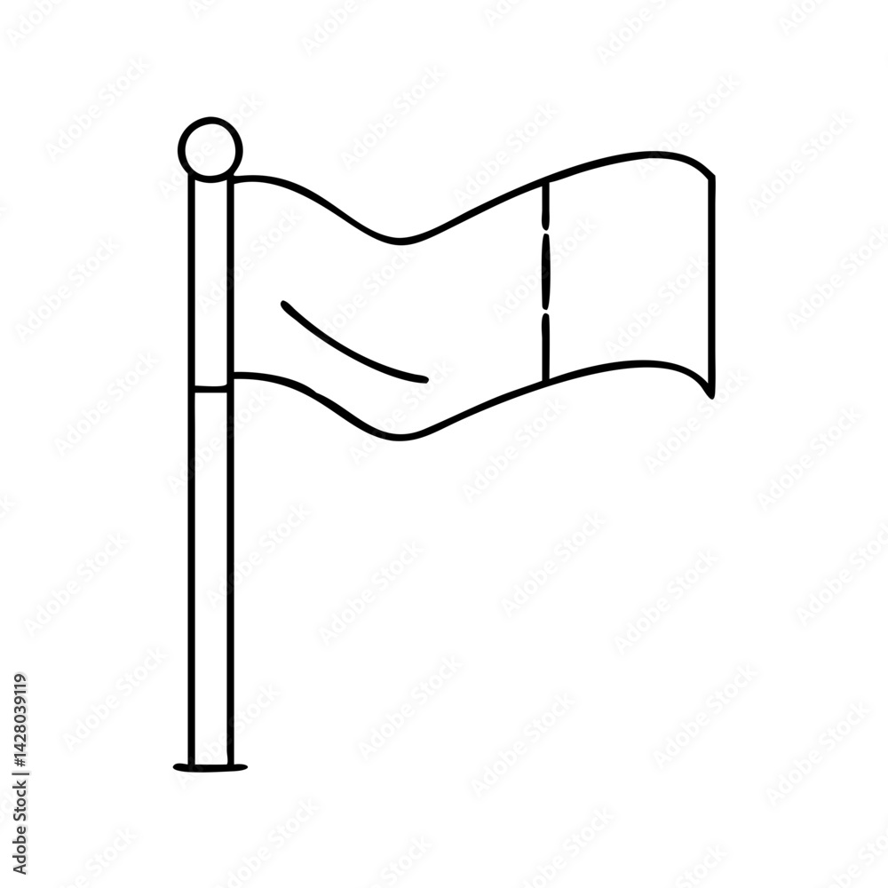 Obraz premium flag at half mast icon, flag at half mast line art - simple line art of flag at half mast, perfect for flag at half mast logos and icons