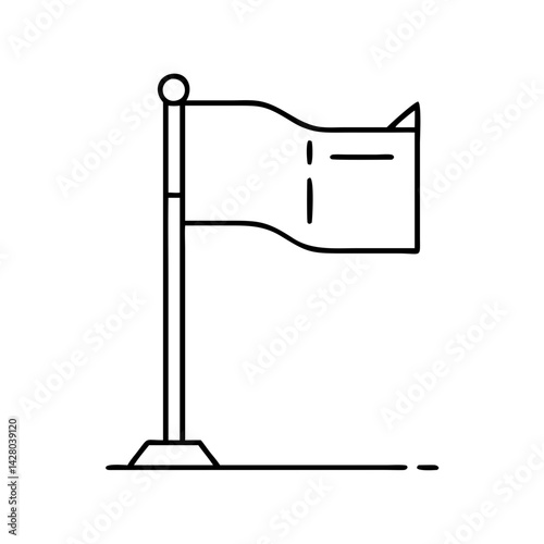 flag at half mast icon, flag at half mast line art - simple line art of flag at half mast, perfect for flag at half mast logos and icons