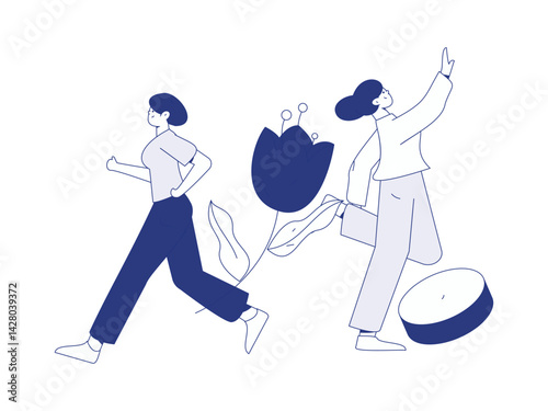 3.12 International Women's Day professional women flat character vector concept operation hand drawn illustration
