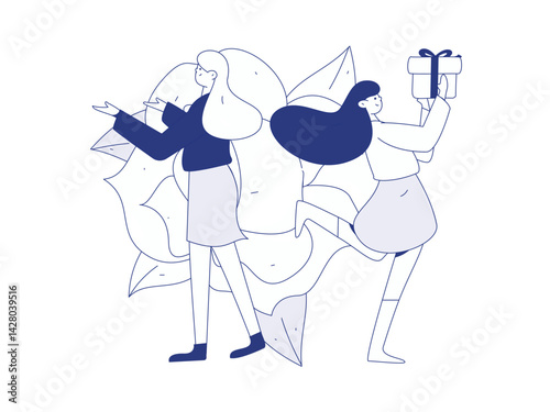 3.12 International Women's Day professional women flat character vector concept operation hand drawn illustration
