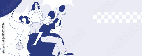 3.12 International Women's Day professional women flat character vector concept operation hand drawn illustration
