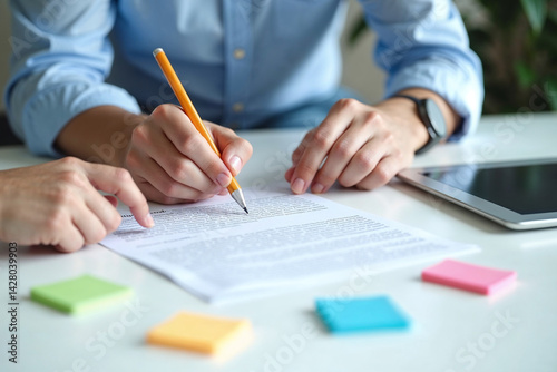 Business Agreement Signing at Office Desk