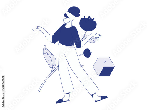 3.12 International Women's Day professional women flat character vector concept operation hand drawn illustration
