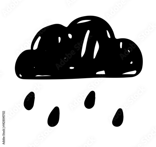 Cloud rain hand drawing doodle 
