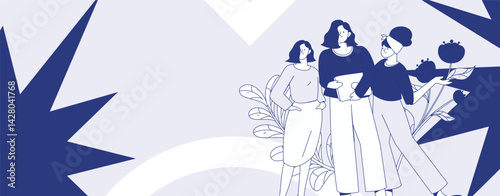 3.12 International Women's Day professional women flat character vector concept operation hand drawn illustration
