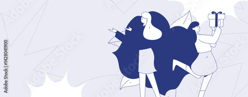 3.12 International Women's Day professional women flat character vector concept operation hand drawn illustration
