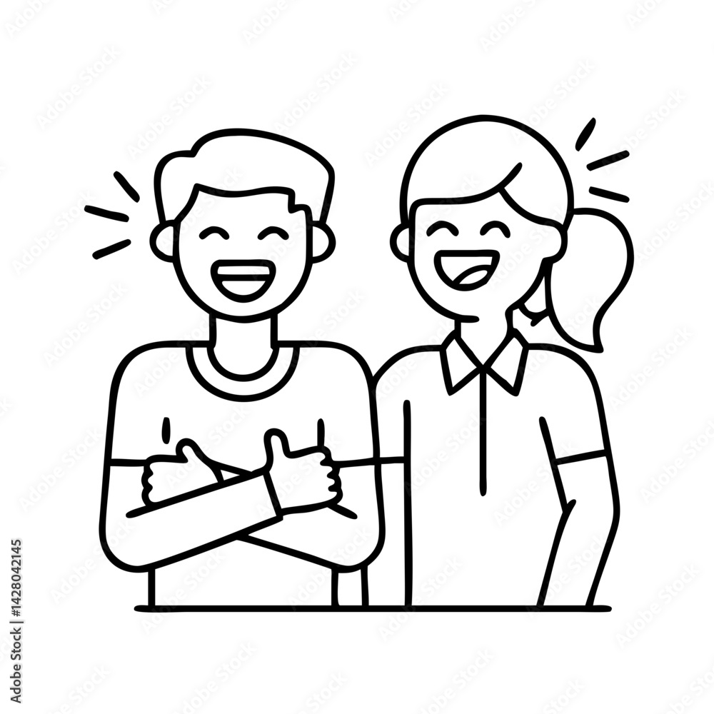 friends laughing together icon, friends laughing together line art - simple line art of friends laughing together, perfect for friends laughing together logos and icons friends laughing together icon, friends laughing together line art - simple line art of friends laughing together, perfect for friends laughing together logos and icons