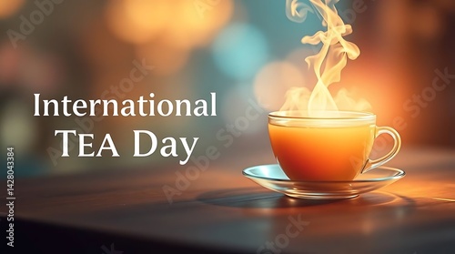 International Tea Day. Celebrate international tea day with vintage charm herbal blends ceramic teapots and loose leaf tea in a serene warm setting .
