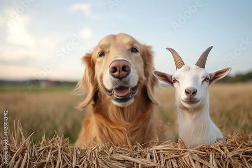 Dog teaching goat tricks, role reversal comedy