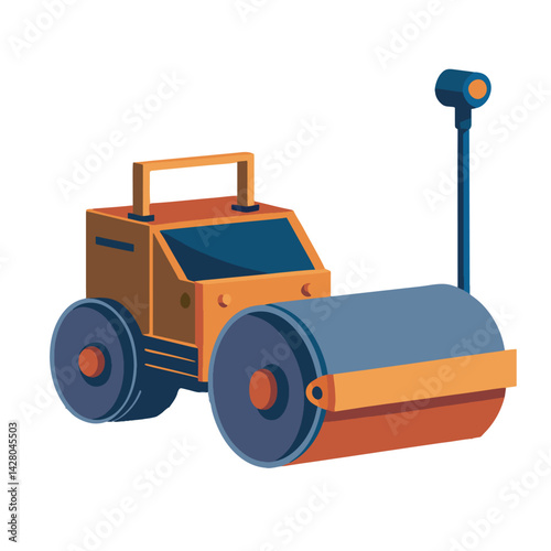 Compactor and Roller vector art illustration.