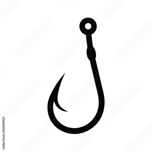 Simple Vector Silhouette of a Fishing Hook