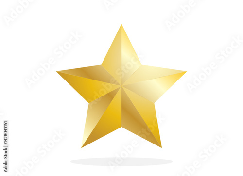 3D Metal Star Isolated. Eps10 vector.