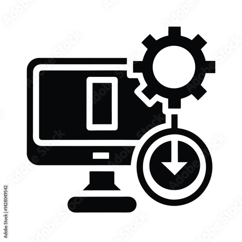 Modern Flat Vector Icon for Uptime and Downtime