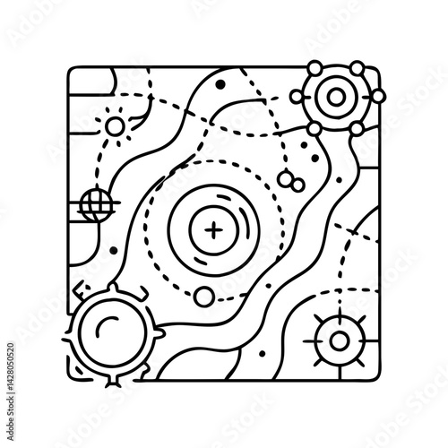 interstellar map icon, interstellar map line art - simple line art of interstellar map, perfect for interstellar map logos and icons