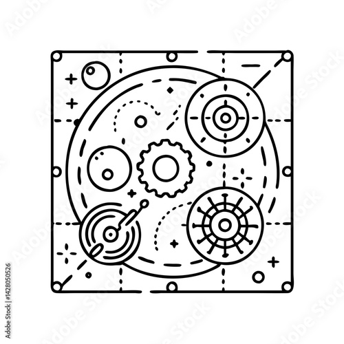 interstellar map icon, interstellar map line art - simple line art of interstellar map, perfect for interstellar map logos and icons