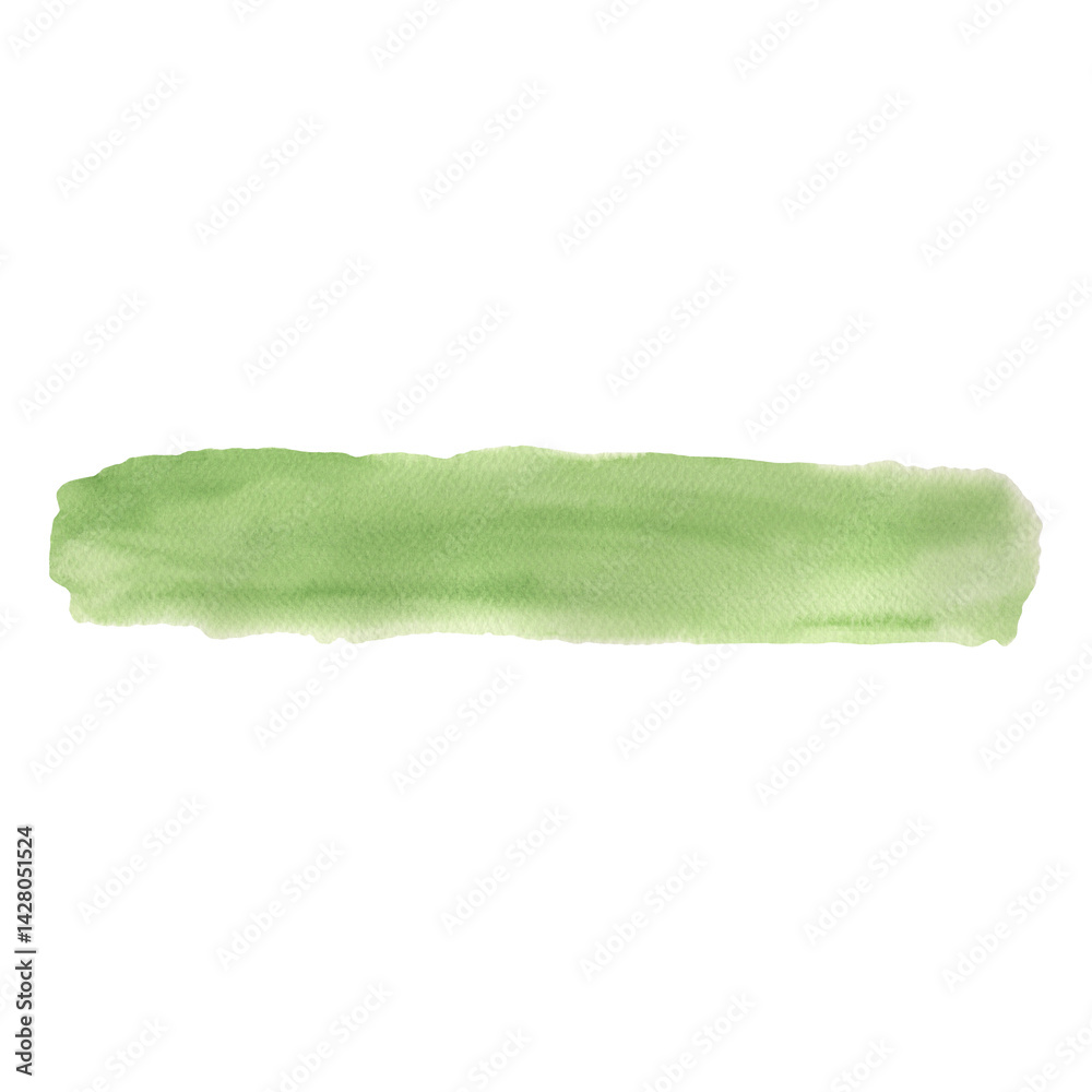 Fototapeta premium Pastel green watercolor stain isolated on white background. Hand drawn illustration of blot for your design, logo, emblem, banner, text. Delicate airy pastel spot for background. Template for decor.