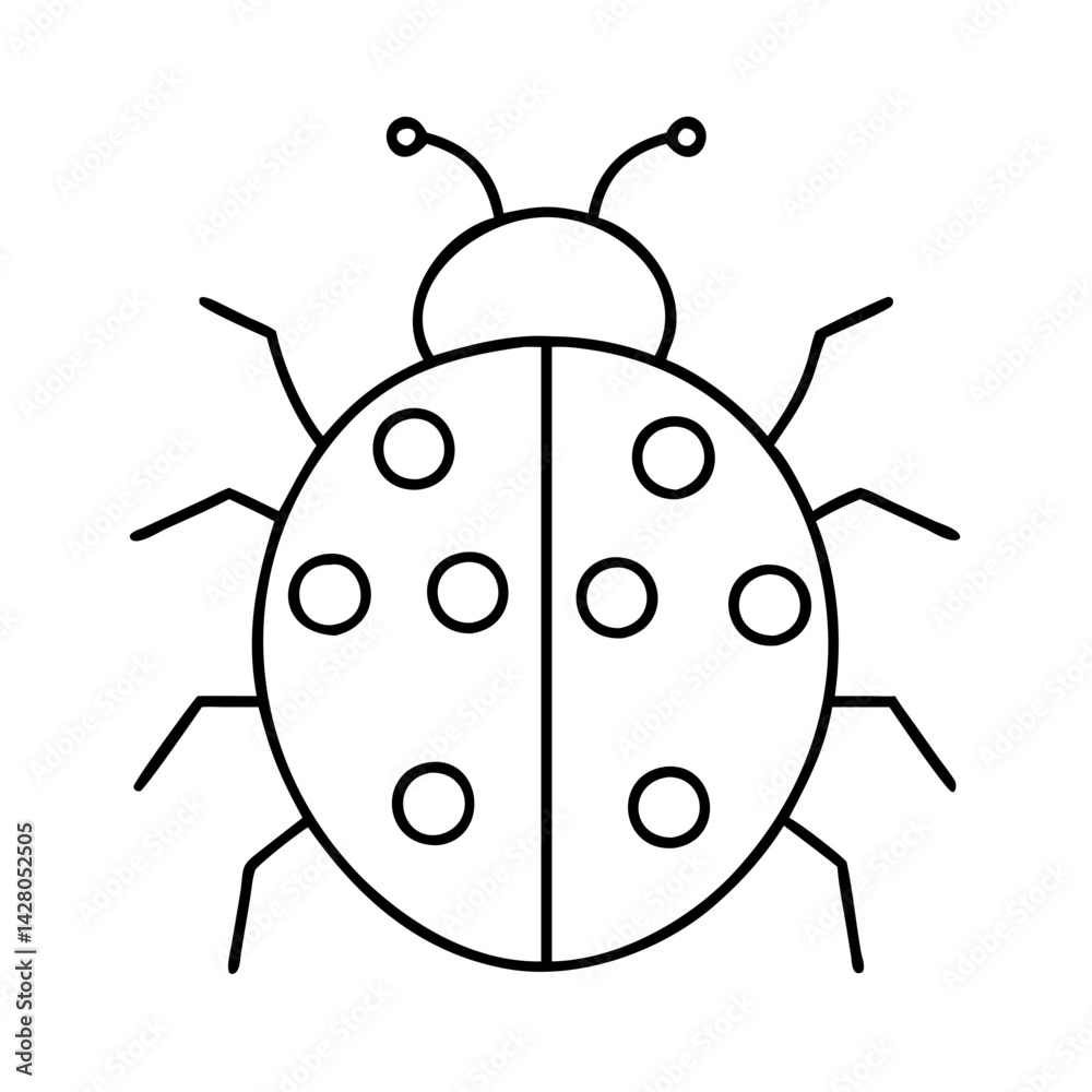 ladybug icon, ladybug line art - simple line art of ladybug, perfect for ladybug logos and icons ladybug icon, ladybug line art - simple line art of ladybug, perfect for ladybug logos and icons