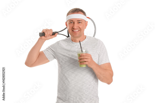 Sporty mature man with glas...