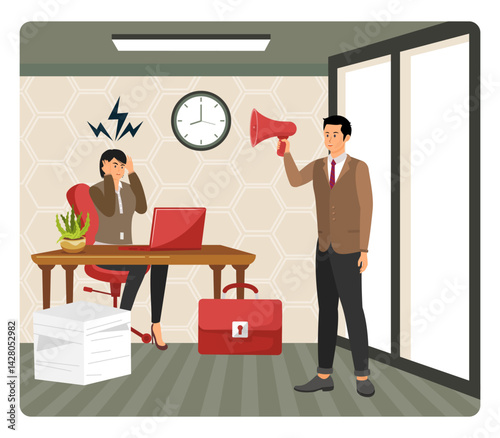 Work pressure concept. Work stress and bad time management.