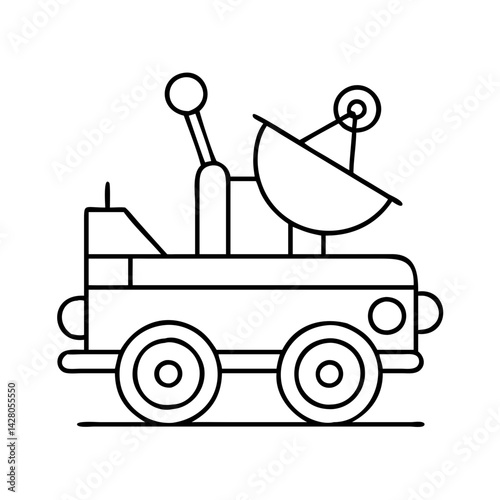 lunar rover icon, lunar rover line art - simple line art of lunar rover, perfect for lunar rover logos and icons