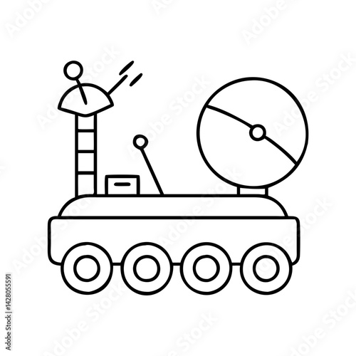 lunar rover icon, lunar rover line art - simple line art of lunar rover, perfect for lunar rover logos and icons