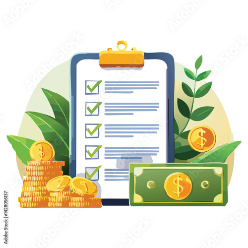 Financial Management Tax Checklist and Money Calculation Chart
