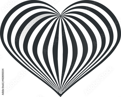 Minimal black heart icon on white background. Vector illustration perfect for symbols and logos.