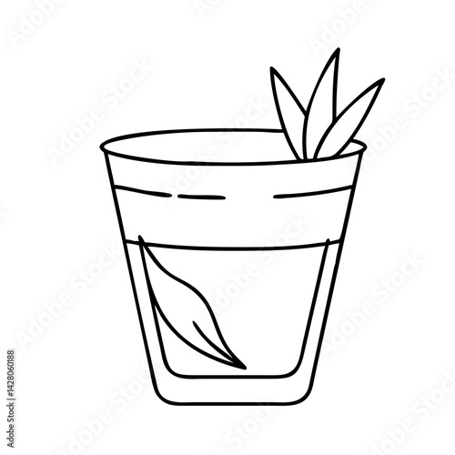 mezcal shot glass icon, mezcal shot glass line art - simple line art of mezcal shot glass, perfect for mezcal shot glass logos and icons