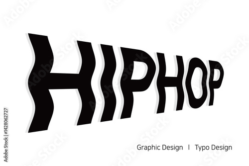 HIPHOP 텍스트를 리듬감 있게 표현한 타이포 디자인