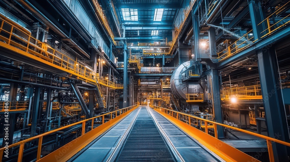 Industrial machinery and metal scraps in a factory. Industrial machinery and metal scraps in a factory.