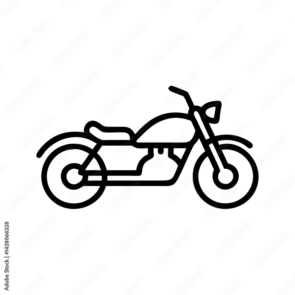 Obraz premium Motorcycle icon in minimalist style 