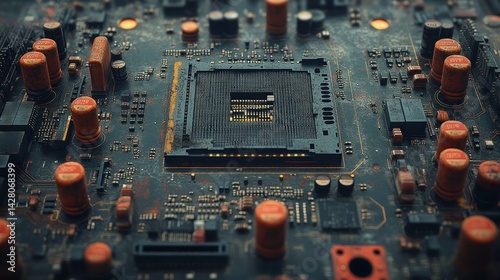 Rusty Circuit Board: A Macro View of Technological Decay photo