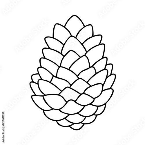pine cone icon, pine cone line art - simple line art of pine cone, perfect for pine cone logos and icons