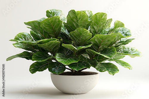 Lush Fiddle Leaf Fig in Modern White Pot